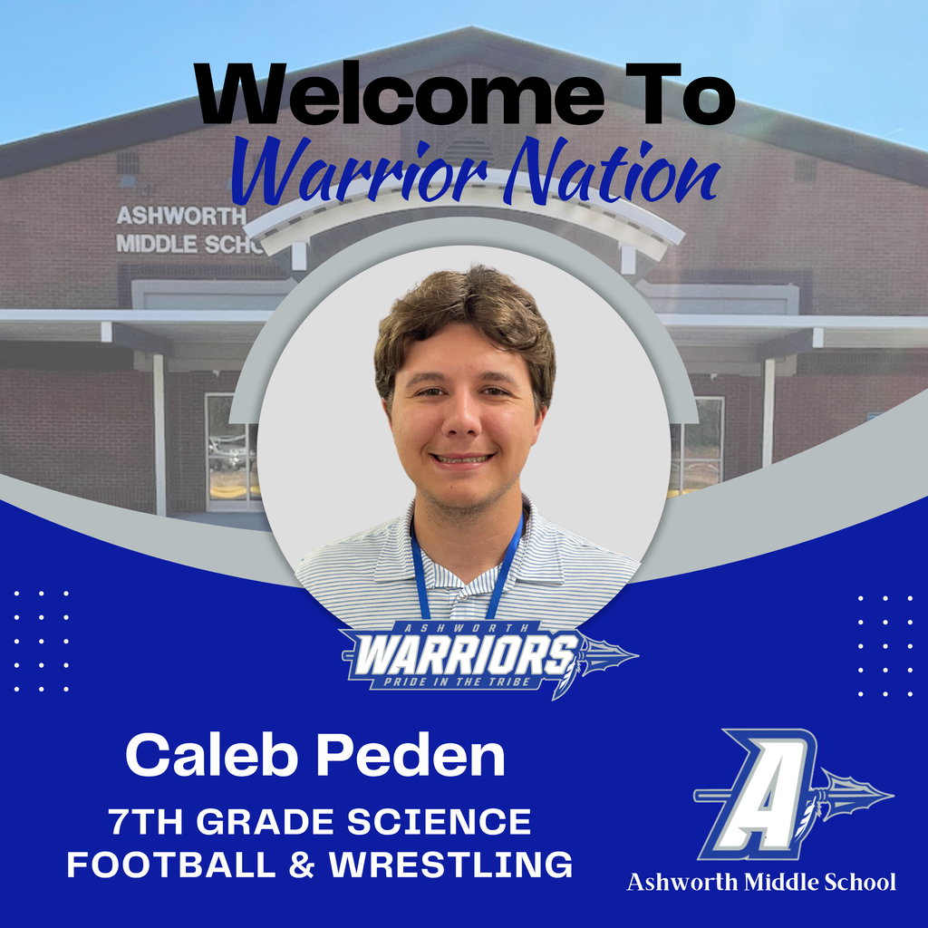 AMS is excited to welcome Mr. Caleb Peden for the 2026-27 school year! He will be teaching 7th grade science, coaching wrestling and football. We are looking forward to a great year!
