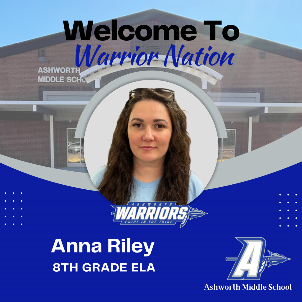AMS is excited to welcome Ms. Anna Riley for the 2026-27 school year! She will be teaching 8th grade ELA. We are looking forward to a great year!