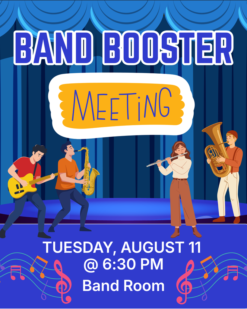 There will be an AMS band booster parent meeting Tuesday, August 11 at 6:30 p.m. in the band room.