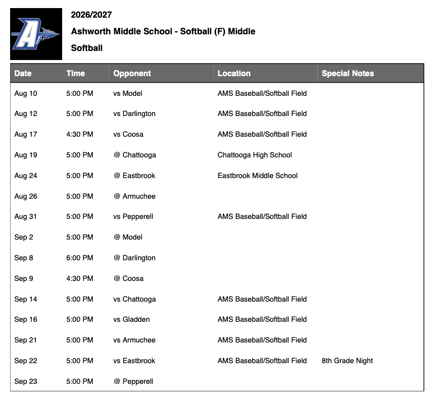 2026-27 softball schedule