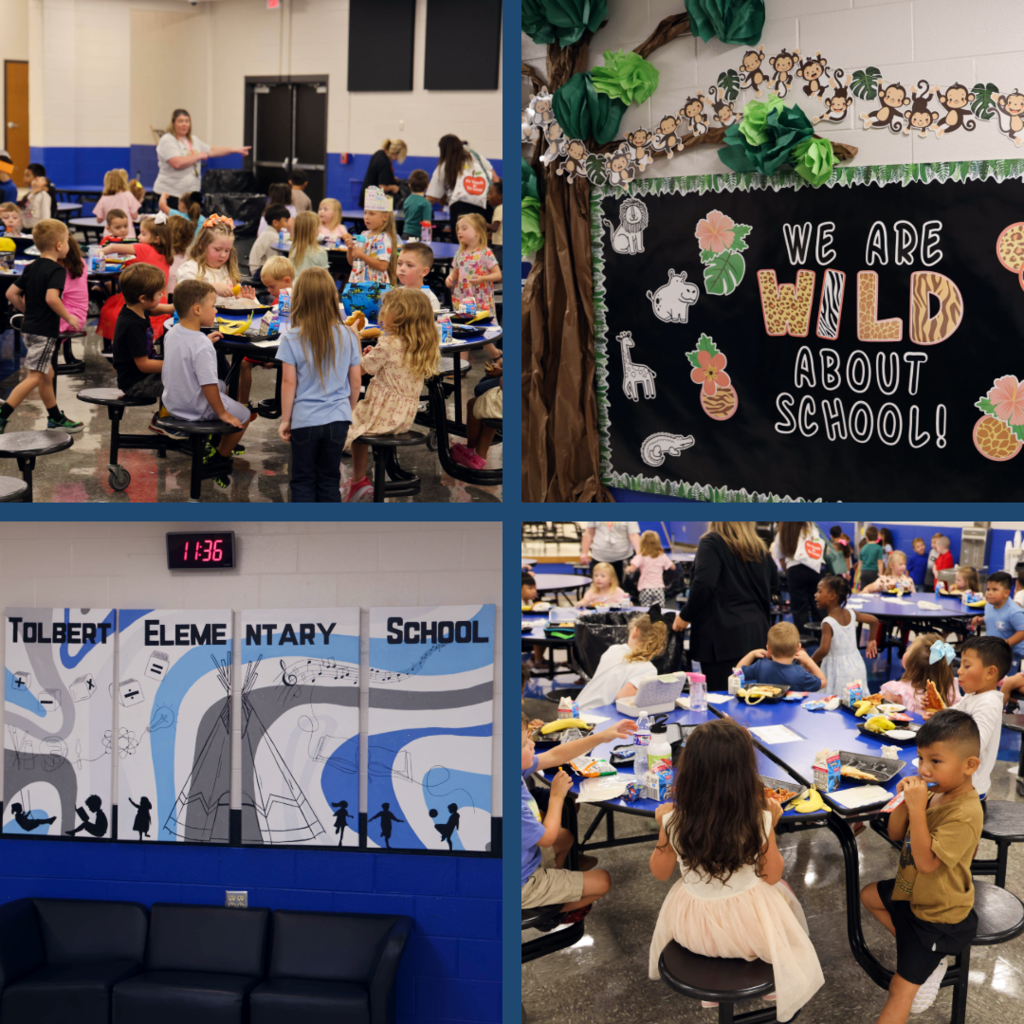 A collage of students and educators on the first day of school.