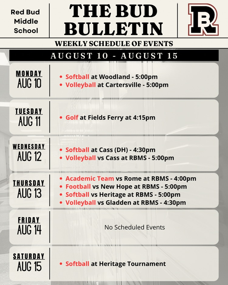 calendar of events