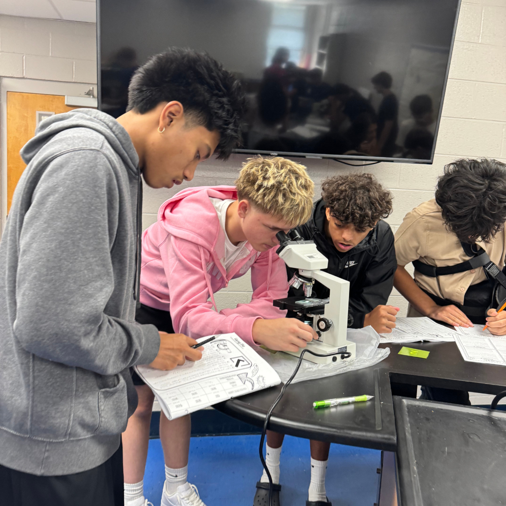 Students working on microscope skills in Mrs. Rusciano's Science Class
