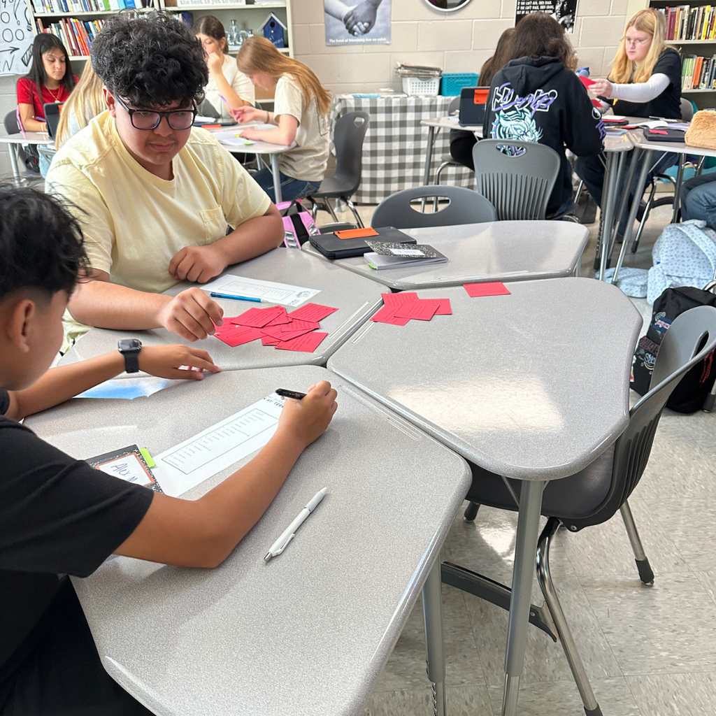 Mrs. Rainwater's Journalism class working on journalism and newspaper terminology