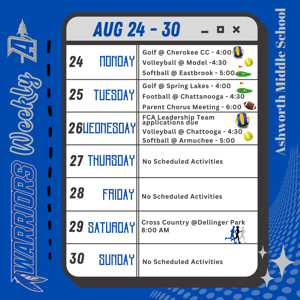 AMS Weekly Events: 8/24 - 8/30