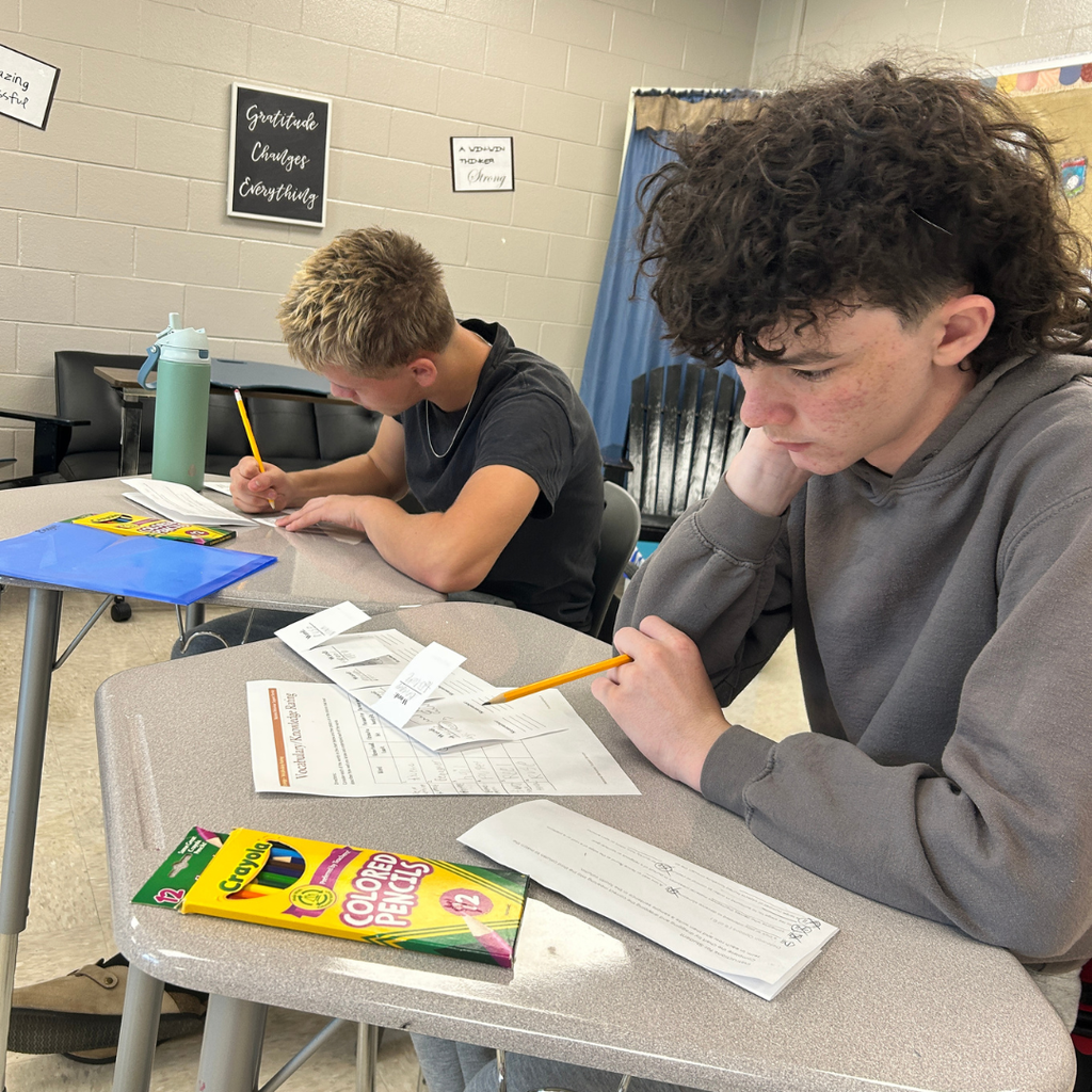 For Unplugged Wednesday, Mrs. Freeman’s literature students engaged in a hands-on vocabulary development activity using the Read/Cover/Remember/Retell strategy.
