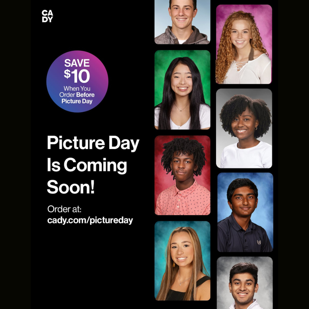 Underclassmen Picture Day is this Friday, Aug. 28. Save $10 when you order before picture day at cady.com/pictureday