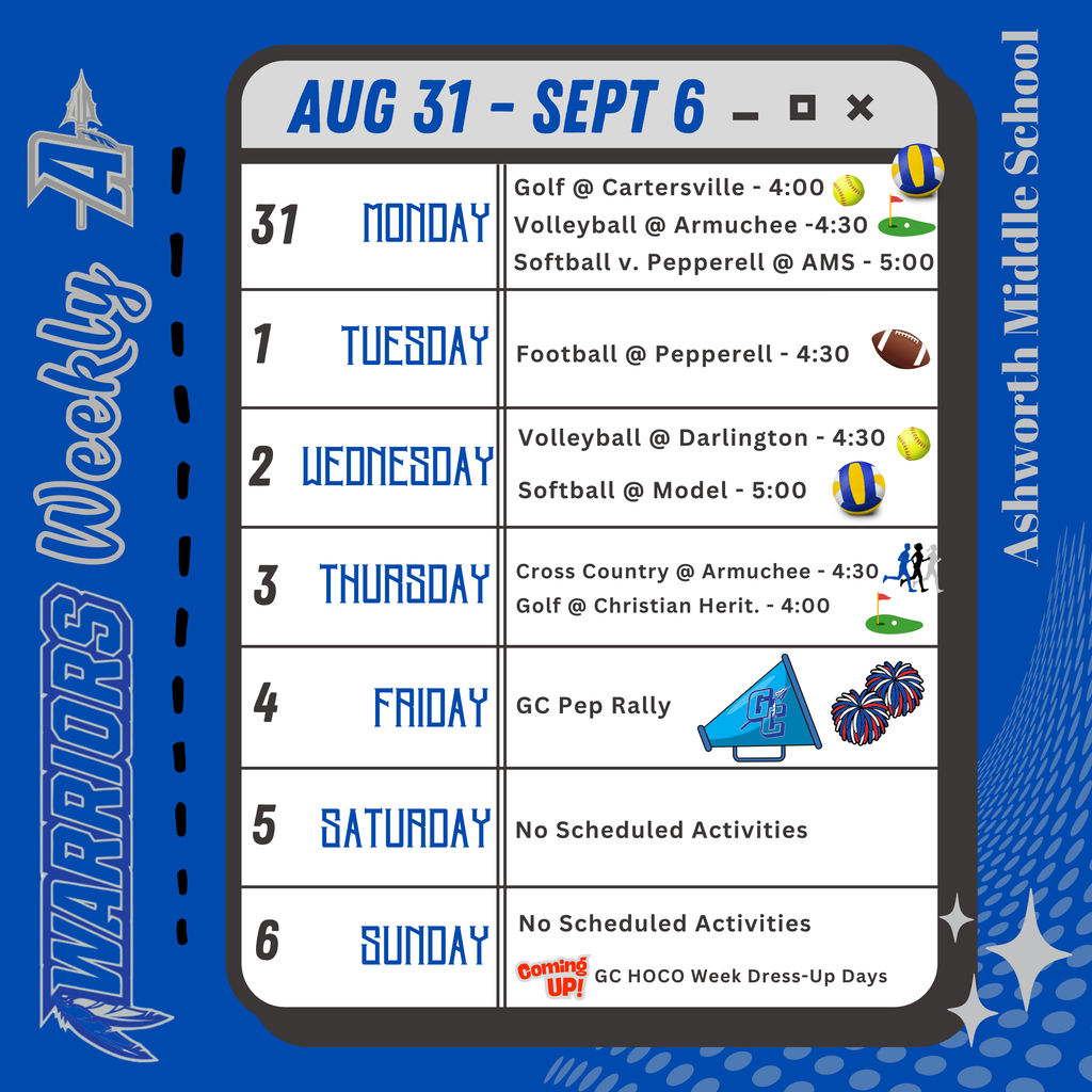 AMS Weekly Events: 8/31 - 9/6
