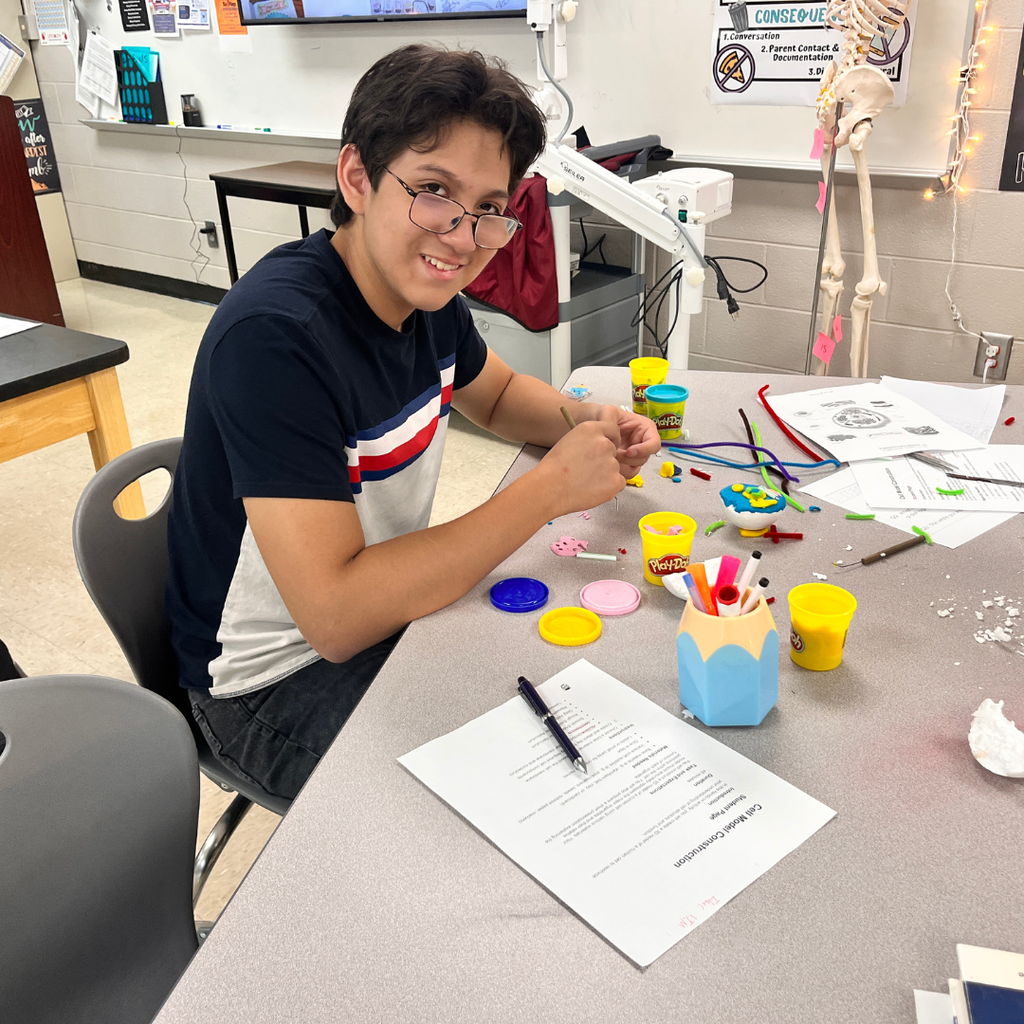 🔬 Mrs. Lee’s Essentials class is exploring the building blocks of life this week! Students are learning all about cells and tissues by creating hands-on cell models using Play-Doh and Styrofoam balls. Learning comes to life when students can build, create, and explore science in action! 🧠✨ #HandsOnLearning #FutureHealthcareProfessionals #CTAE