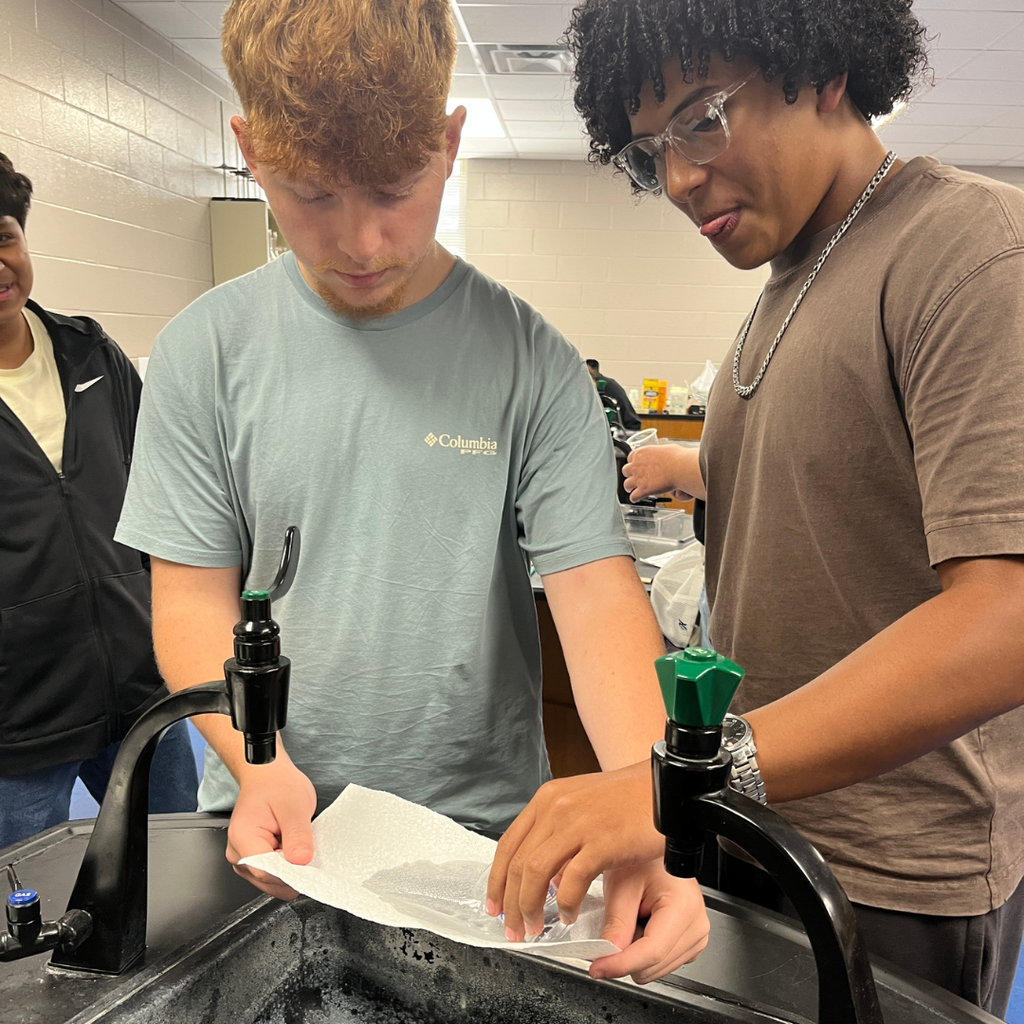 Mrs. Watts' Biology students put osmosis to the test by measuring the size and mass of gummy bears before and after soaking them in different solutions. This hands-on experiment helped students see how water moves across cell membranes in a sweet and memorable way!