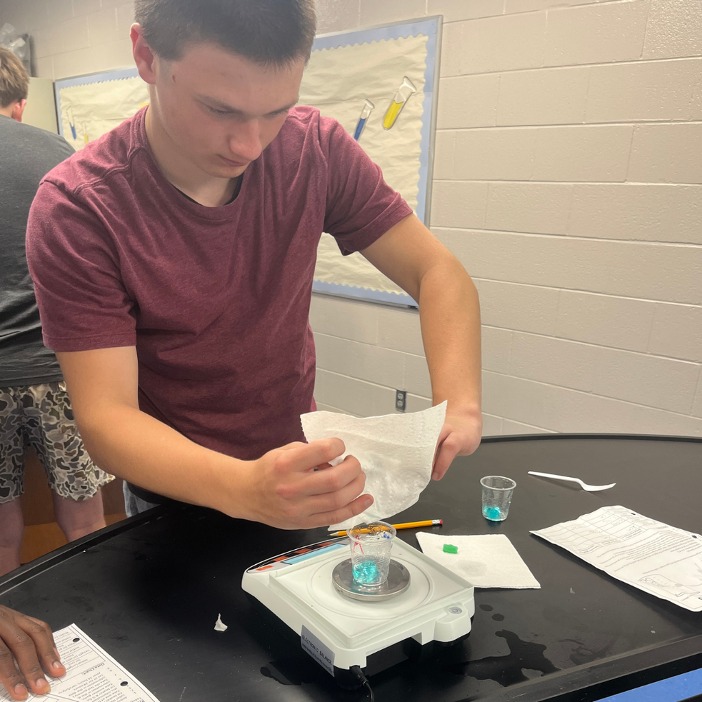 Mrs. Watts' Biology students put osmosis to the test by measuring the size and mass of gummy bears before and after soaking them in different solutions. This hands-on experiment helped students see how water moves across cell membranes in a sweet and memorable way!