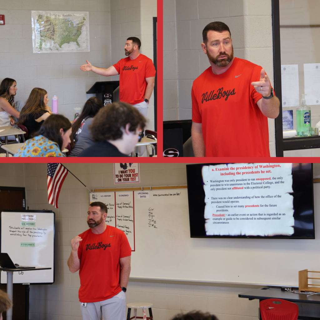 Students learn as teacher instructs in class