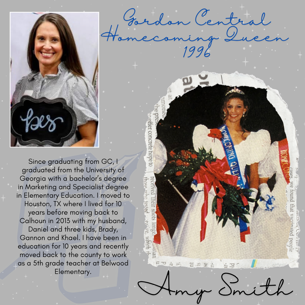 Photo and Bio of Amy Smith - 1996 Gordon Central Homecoming Queen
