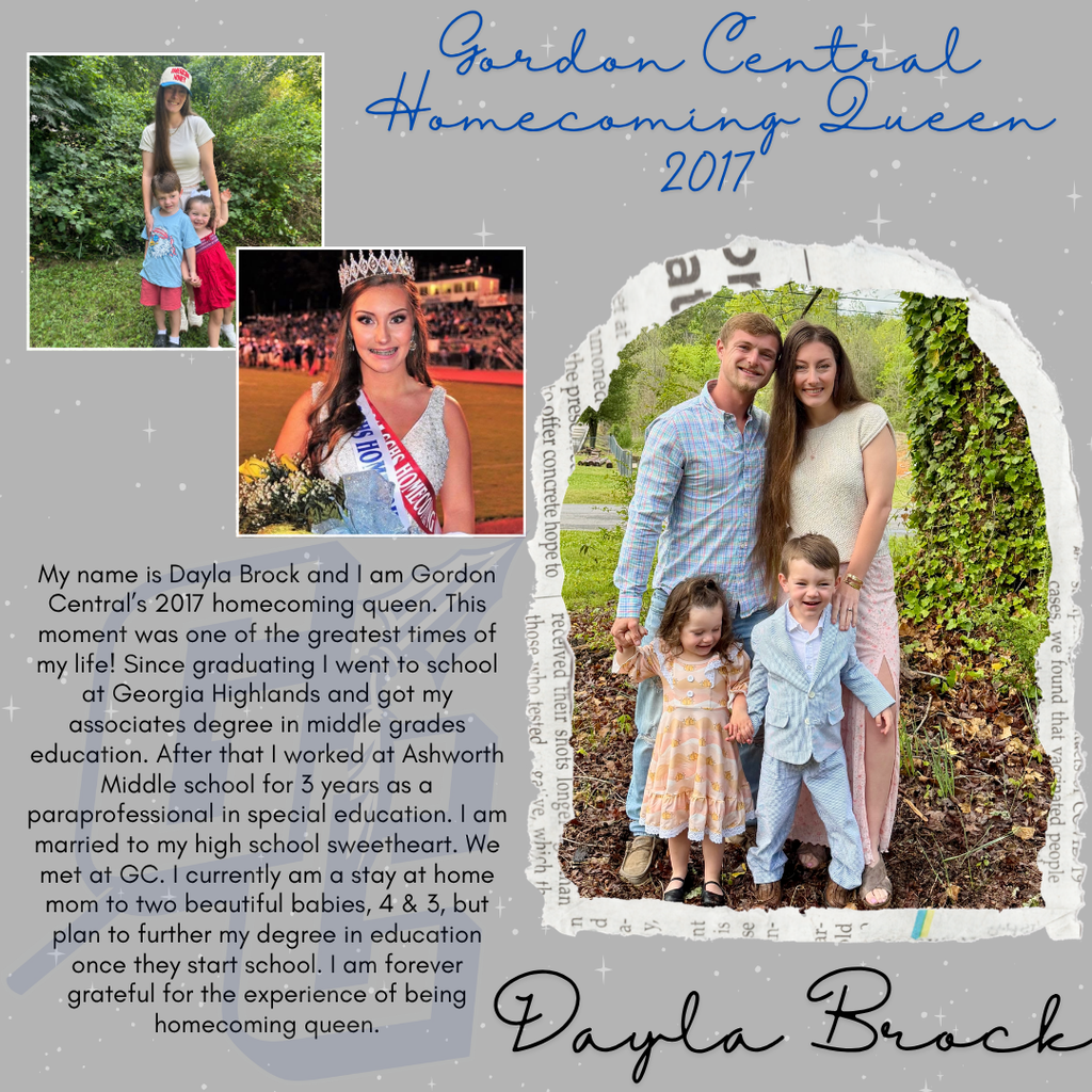 Gordon Central Homecoming Queen - 2017 - Dayla Brock