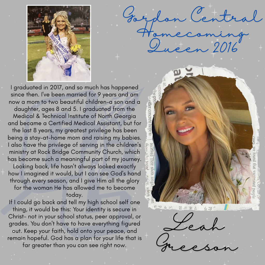 Gordon Central Homecoming Queen - 2016 - Leah Greeson