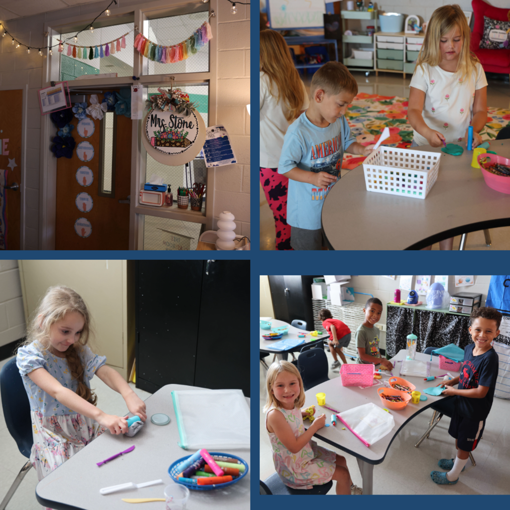 Students using Play-Doh
