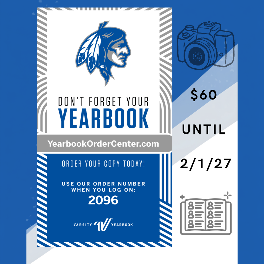 Students, don't wait to order your yearbook! Yearbooks are just $60 through February 1, 2027, before prices increase for the final time. Visit the GCHS website and click the "Order Yearbook" button, or scan the QR code on flyers around the school to place your order today. If you would like to pay with cash, see Mrs. Payne in Room 303. Get your yearbook now before the price goes up!