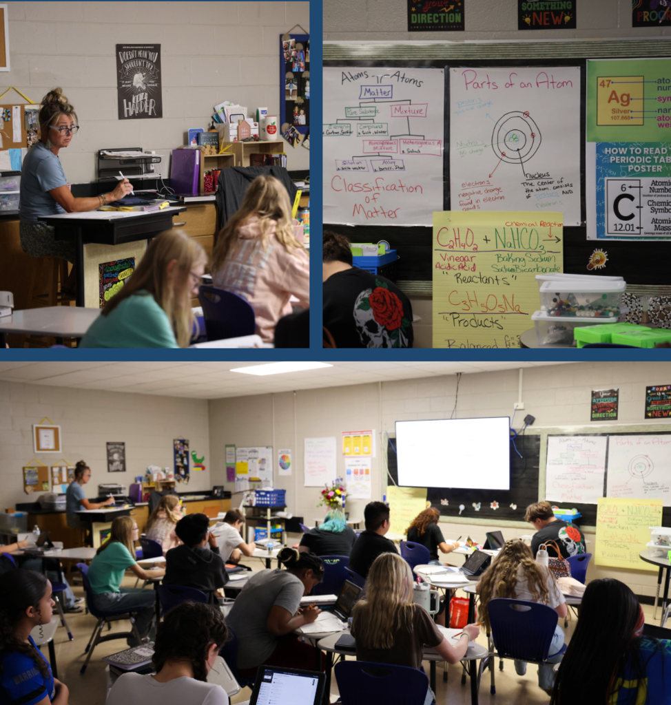 Students working in class