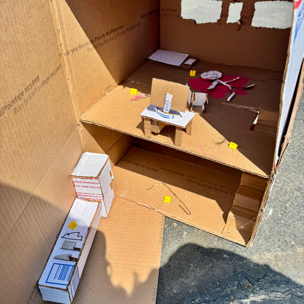 Students in Ms. Rusciano's Forensic Science class competing labs outside related to arson investigation with the help of the Gordon County Fire Department.