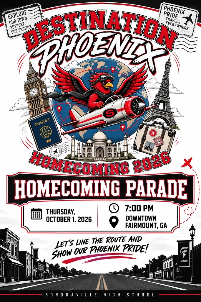Homecoming Parade is Thursday, October 1 at 7:00 PM. Location: Downtown Fairmount, GA