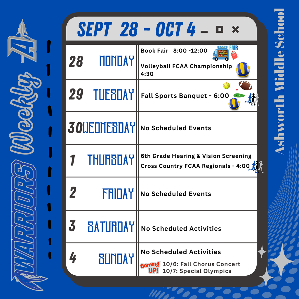 AMS Weekly Events: 9/28 - 10/4