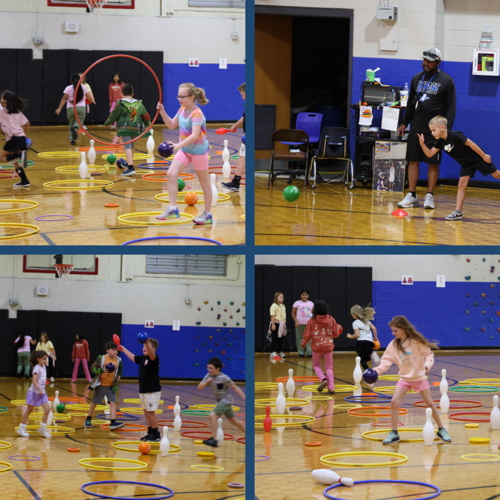 Students playing a game in gym