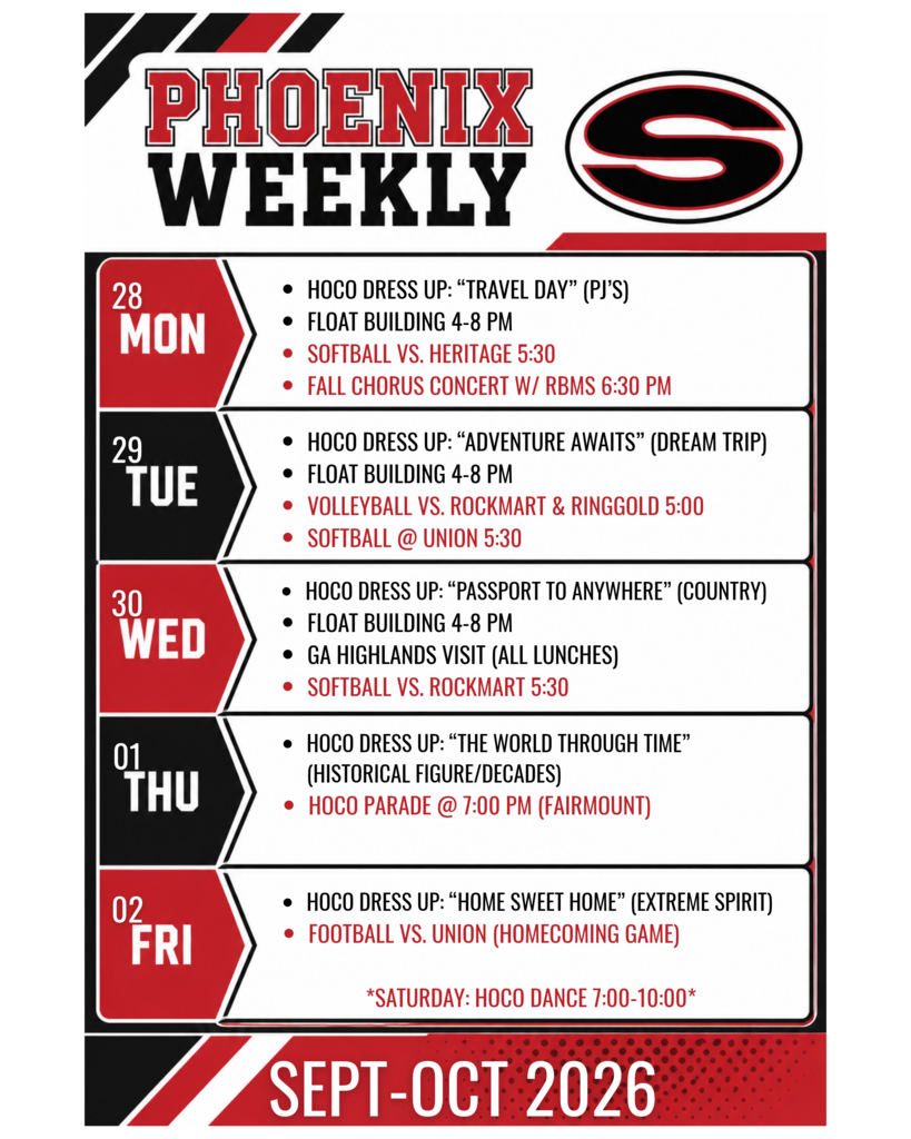 Phoenix Weekly Calendar
