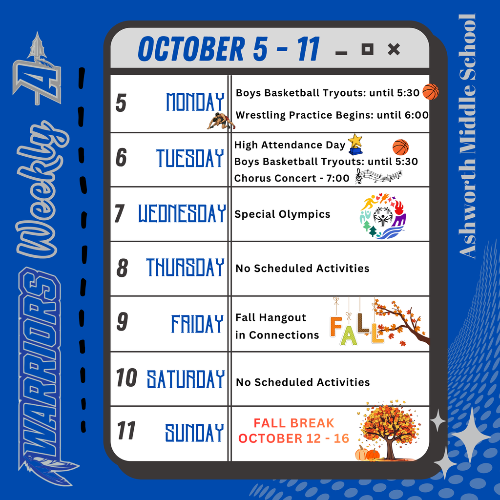 AMS Weekly Events 10/5 - 10/11
