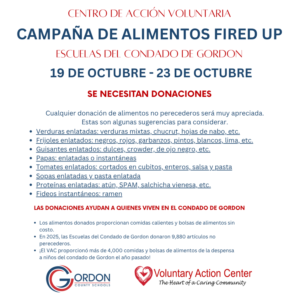 VAC Fired Up Food Drive: October 19-23