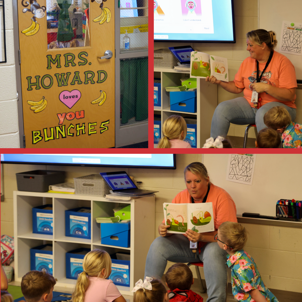 Students being read to in class