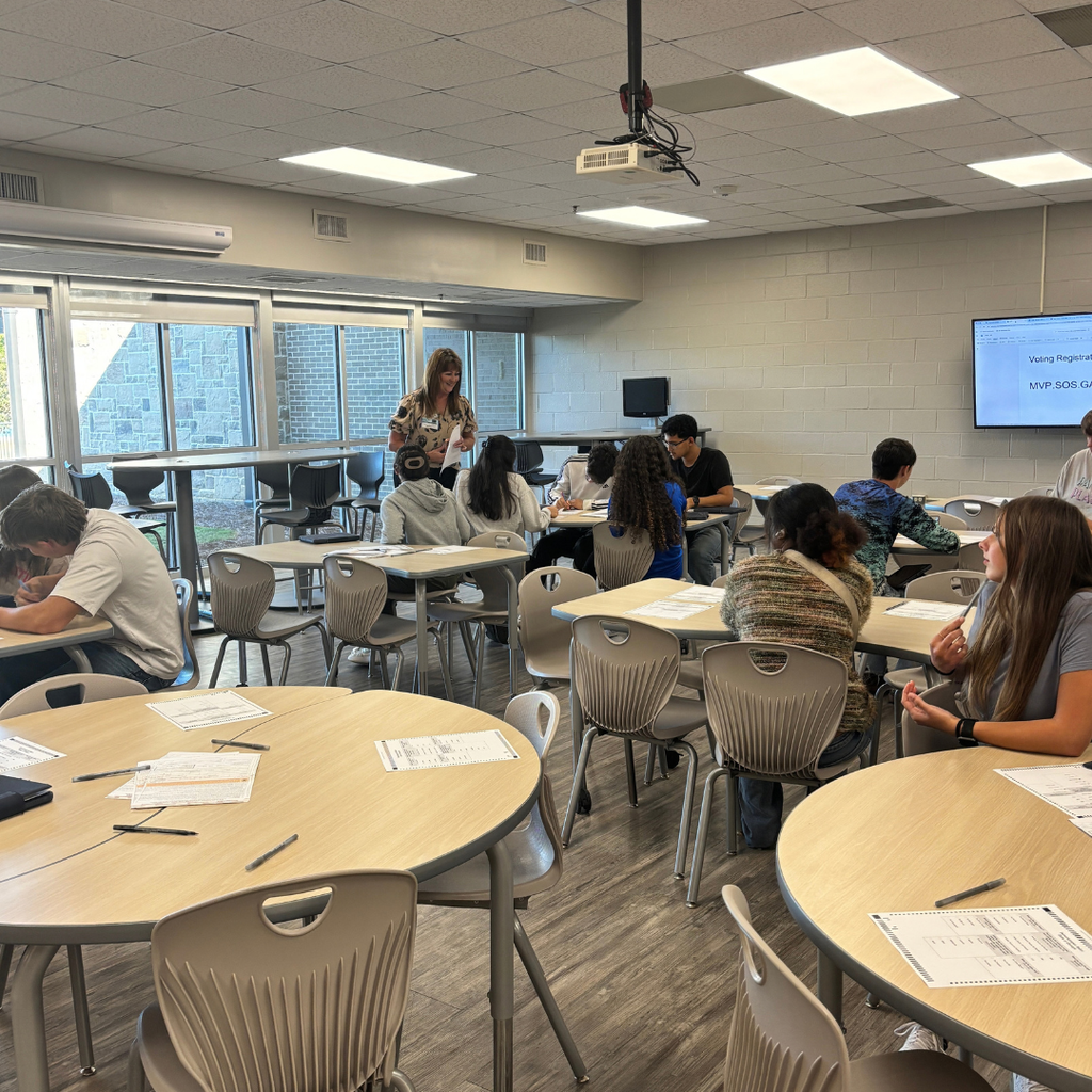 📢 Today, our seniors had a valuable opportunity to learn about civic engagement and the voting process! A special thank you to Mrs. Shea Hicks, Chairperson of the Gordon County Board of Elections, for visiting with our students to discuss voter registration, elections, and the importance of making your voice heard. Students even had the chance to cast sample ballots using an official voting machine, giving them a firsthand look at the voting experience. As many of our seniors prepare to become first-time voters, we encourage everyone to make sure they're registered and election-ready through Georgia's My Voter Page: https://mvp.sos.ga.gov/s/ #FutureVoters #CivicEngagement #GordonPride #SeniorClass #MakeYourVoiceHeard #VotingMatters 🗳️🇺🇸