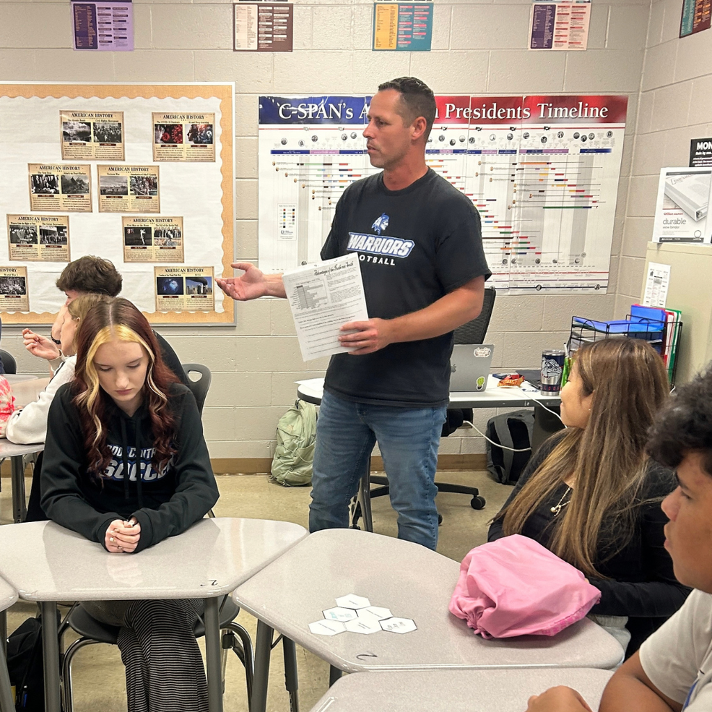 Wireless Wednesday in Action! 🔗📚 Mr. Garrett’s and Mrs. Freeman’s U.S. History students put their critical thinking skills to work during a hands-on hexagonal thinking activity for #WirelessWednesday! By connecting key terms and concepts, students created an interactive web of ideas that helped them examine the many causes and relationships that led to the Civil War. Great collaboration, thoughtful discussions, and deeper learning made for an engaging history lesson. We love seeing our students make meaningful connections and bring history to life! 🇺🇸 #GordonCentral #WirelessWednesday #HistoryInAction #CriticalThinking #StudentCollaboration