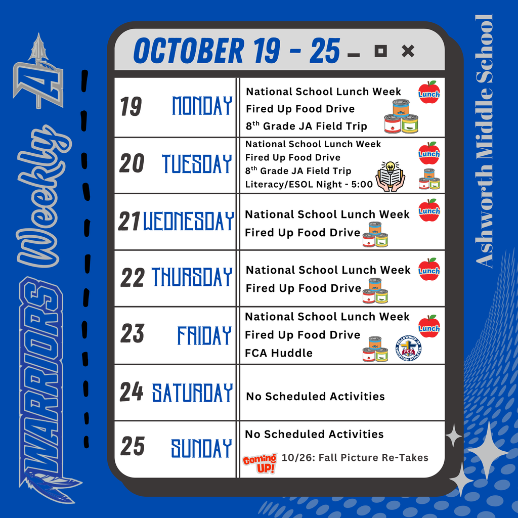 AMS Weekly Events: 10/9 - 10/25