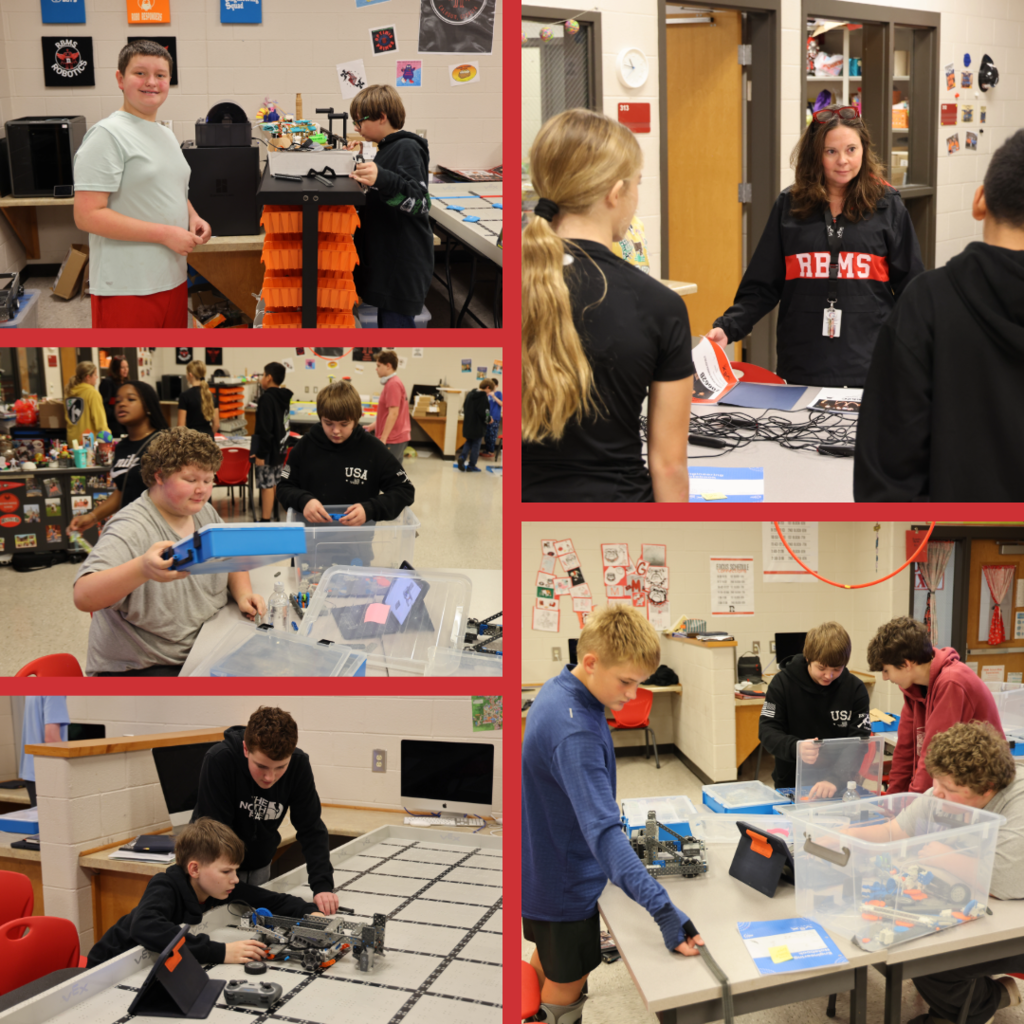 Students working on robotics class