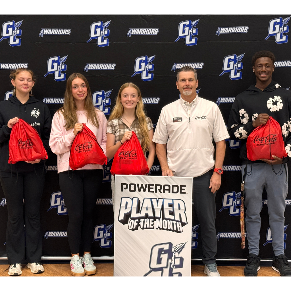 Left to Right: Leah Miller (Softball), Presley Smith (Cheerleading), Azariah Buske (Cross-Country), Nathan Medlock (Coca Cola Rep), Jamari Millsap (Football)