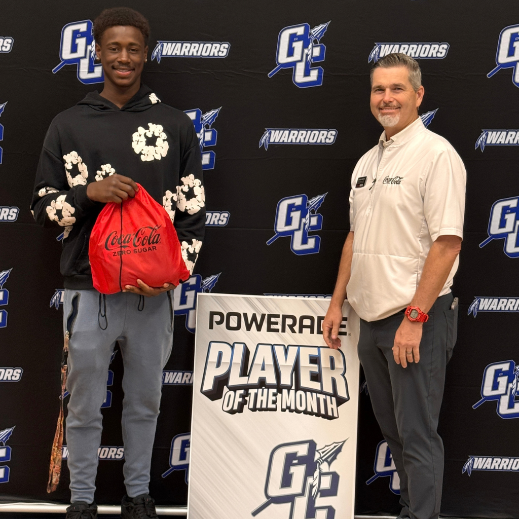Jamari Millsap (Football) with Nathan Medlock (Coca Cola Rep)