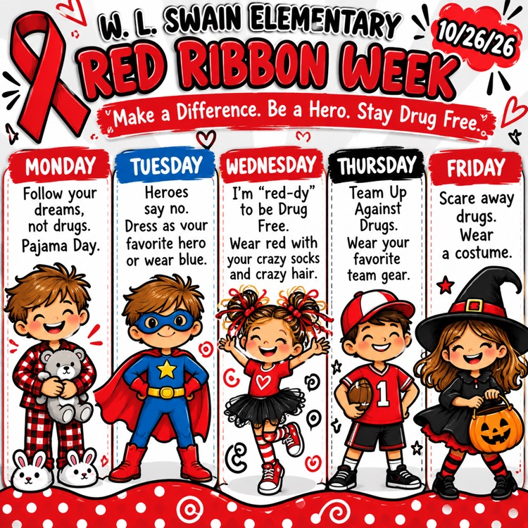 Red Ribbon Week—October 26-30. Dress up Days