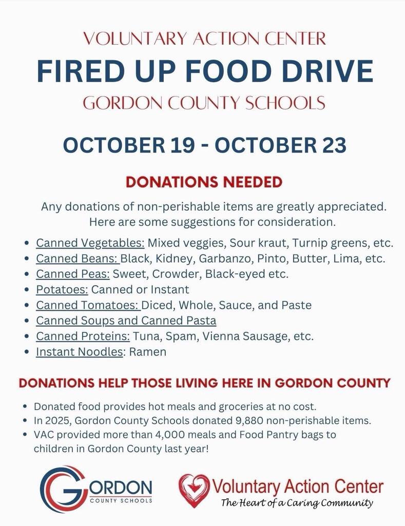 Fired Up Food Drive flyer