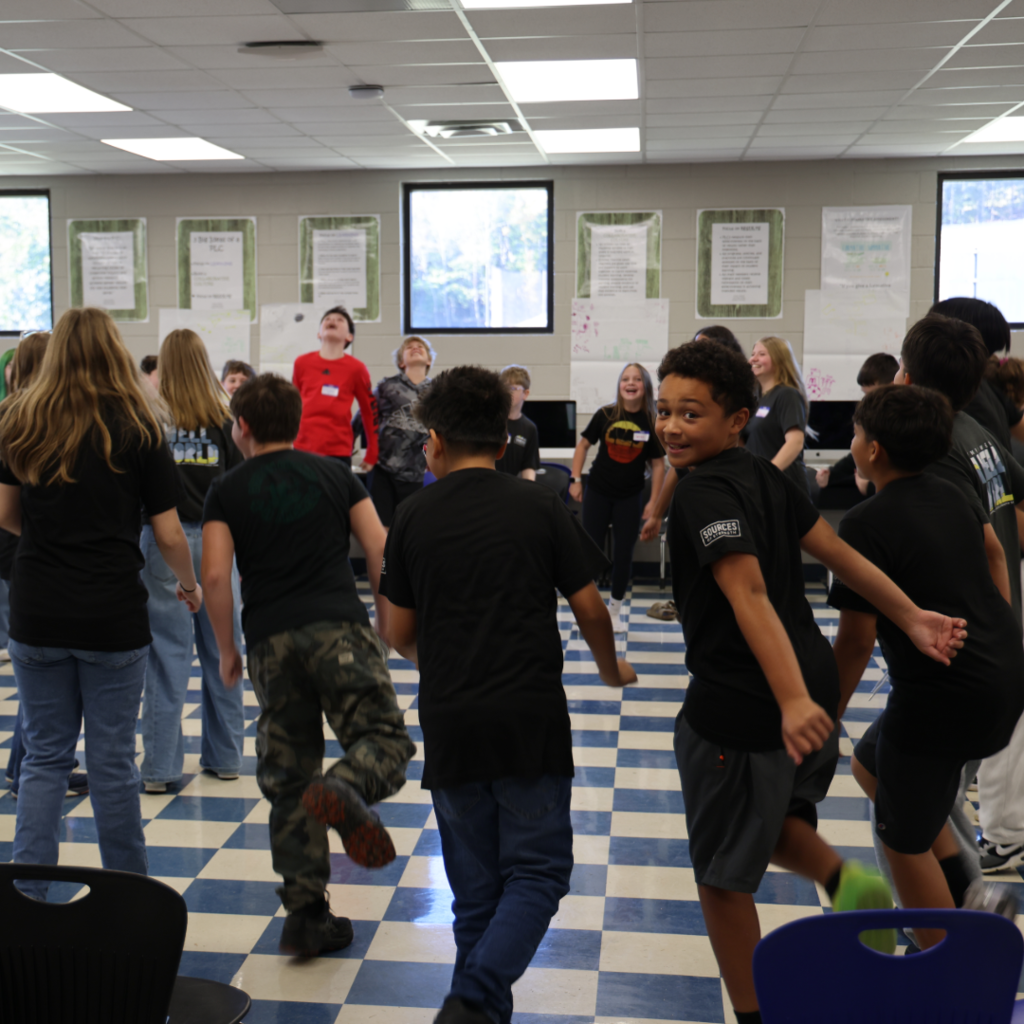 Students dancing
