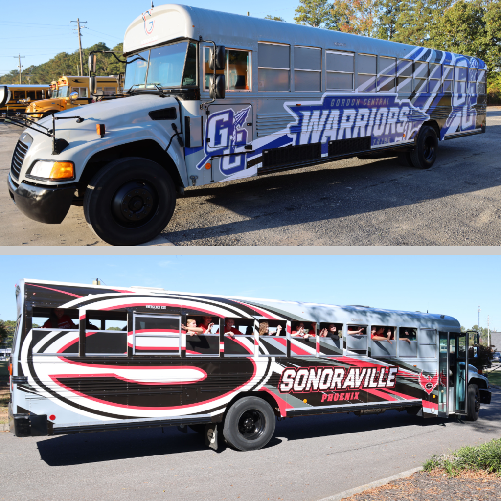 School themed buses