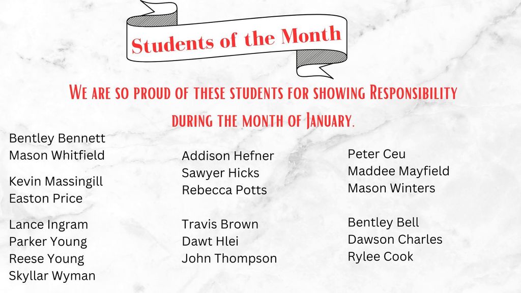 student of the month