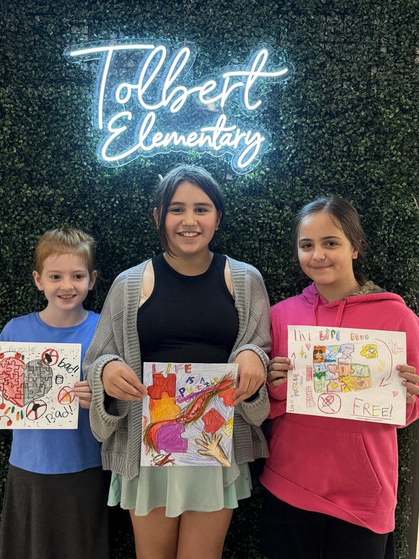 Tolbert Elementary Students Shine in Red Ribbon Week Art Contest: Kinley Kirby Takes First Place!