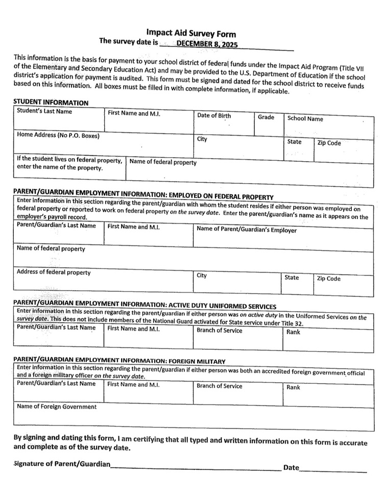 Impact Aid Student Survey