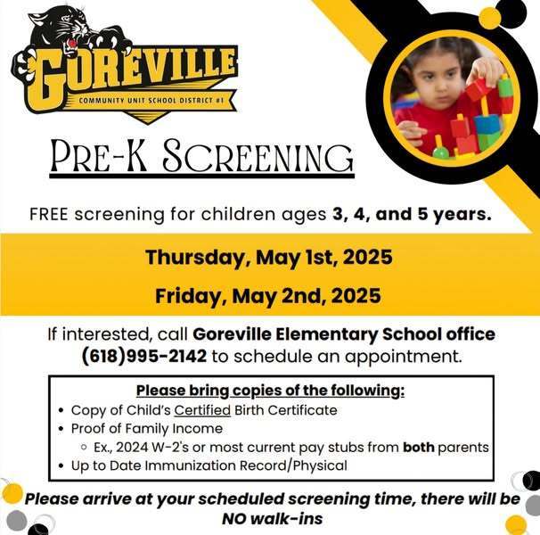 PreK Screening Flyer