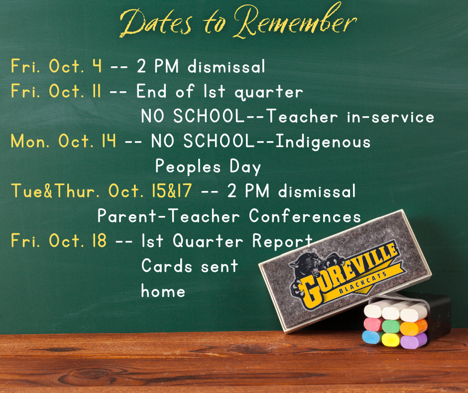 October Dates to Remember