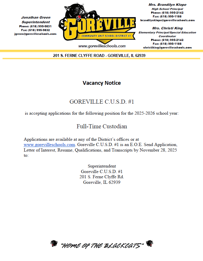 Full-time Custodian Job Posting