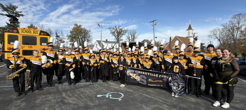 Image of the Marching Blackcats in uniforms