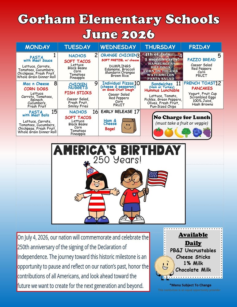 June Menu