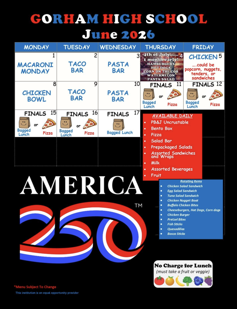 June Menu