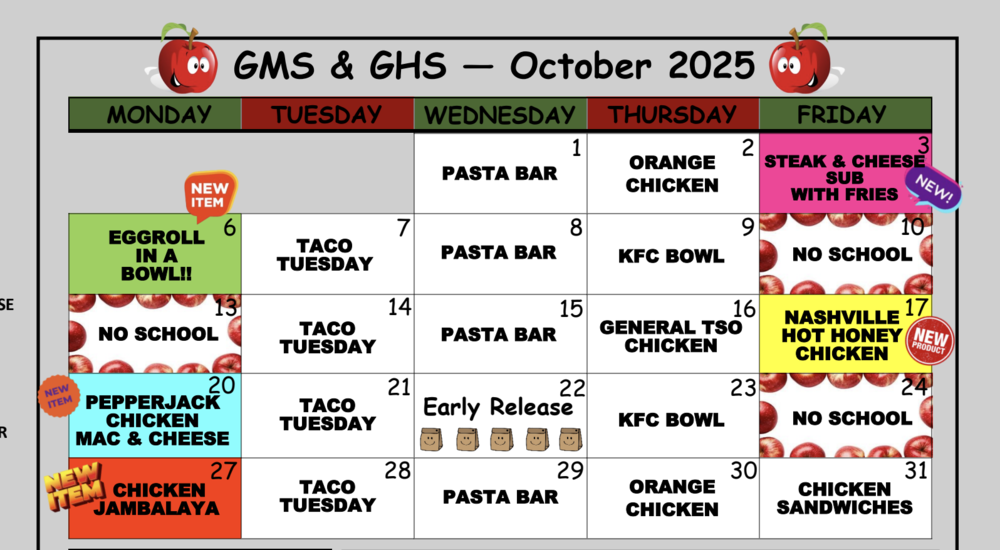 October Menu